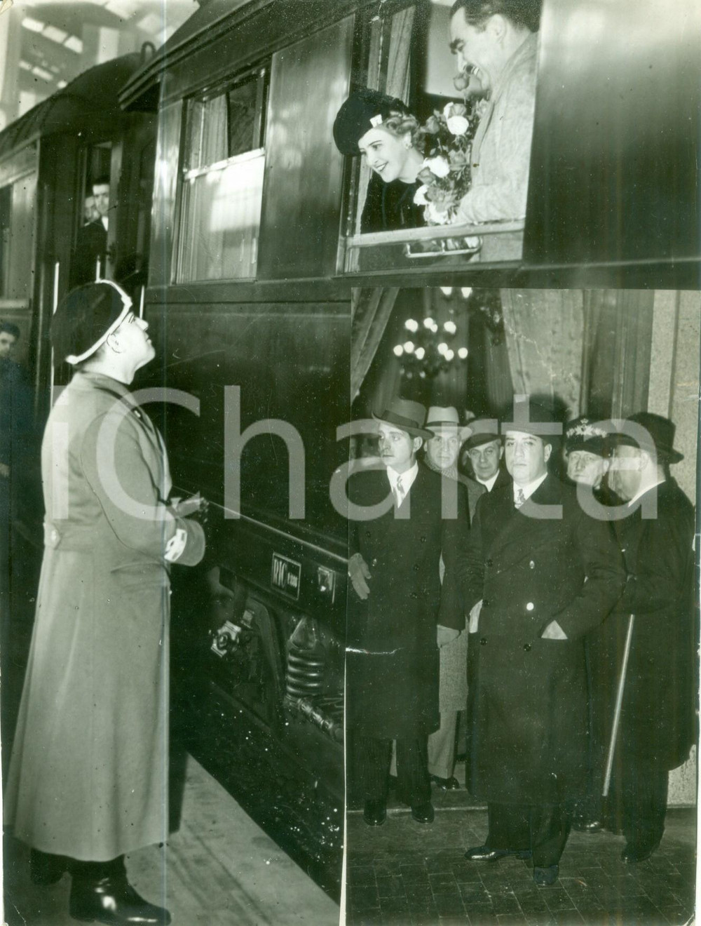 Fotografia d epoca originale 1937 MILANO Partenza di Milan STOJADINOVIC da Stazione Centrale Fotomontaggio 1
