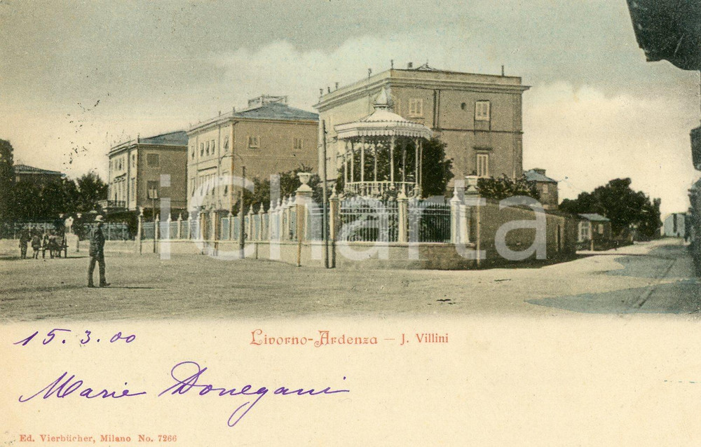 1900 LIVORNO Quartiere ARDENZA - Cartolina ANIMATA FP VG  Cartolina postale d'epoca, viaggiata.CONDIZIONI: FAIRFORMATO: FP    originale e autentica 1