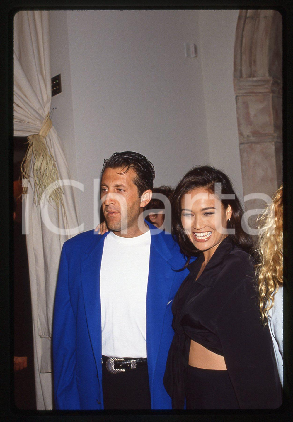 35mm vintage slide* 1993 BEVERLY HILLS Tia CARRERE Elie SAMAHA Emporio Armani 4