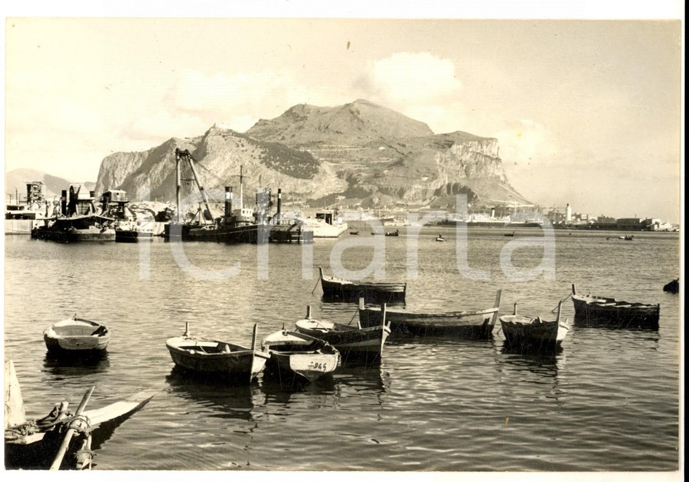 Fotografia d epoca originale 1970 PALERMO Il porto con il monte PELLEGRINO Fotografia ARTISTICA 18x12 cm 1