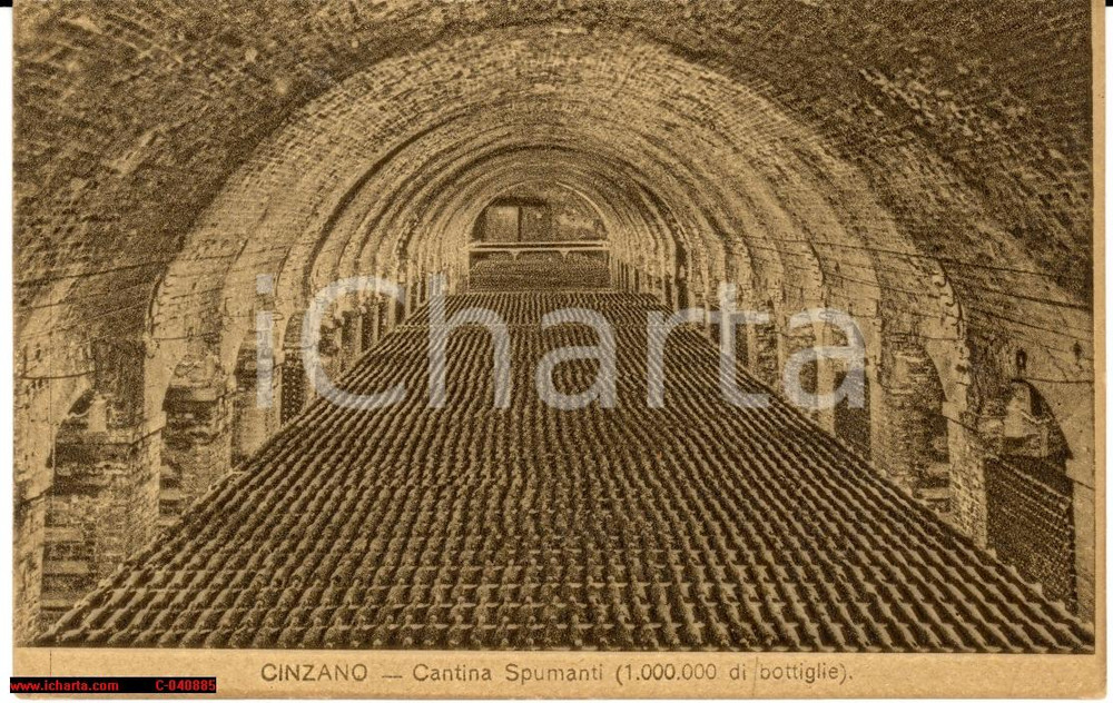 Cartolina originale da collezione 1910 Cinzano, Cantina Spumante *Bella veduta epoca 1