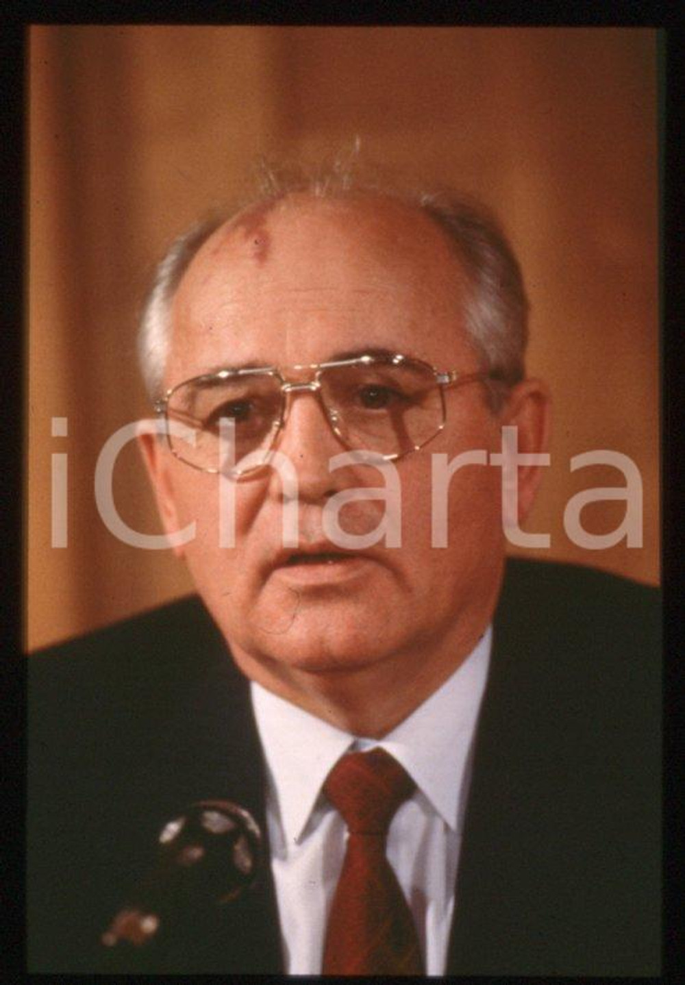 Fotografia d epoca originale 35mm vintage slide 1989 MILANO Michail GORBACHEV  President USSR Portrait 3 1