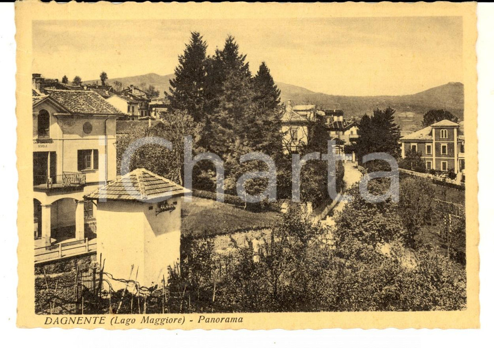 Cartolina originale da collezione 1952 DAGNENTE / ARONA NO Panorama del paese Cartolina FG VG 1