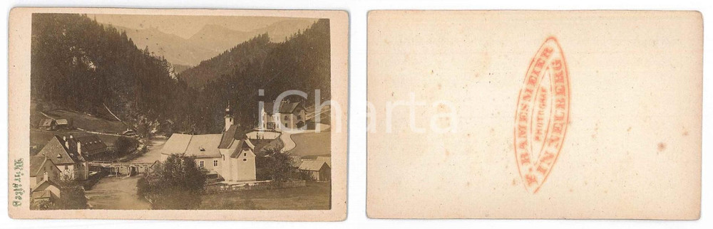 Fotografia d epoca originale 1870 ca NEUBERG AN DER MURZ AUSTRIA Frazione MURZSTEG  Foto F. RAMESMEIER 1