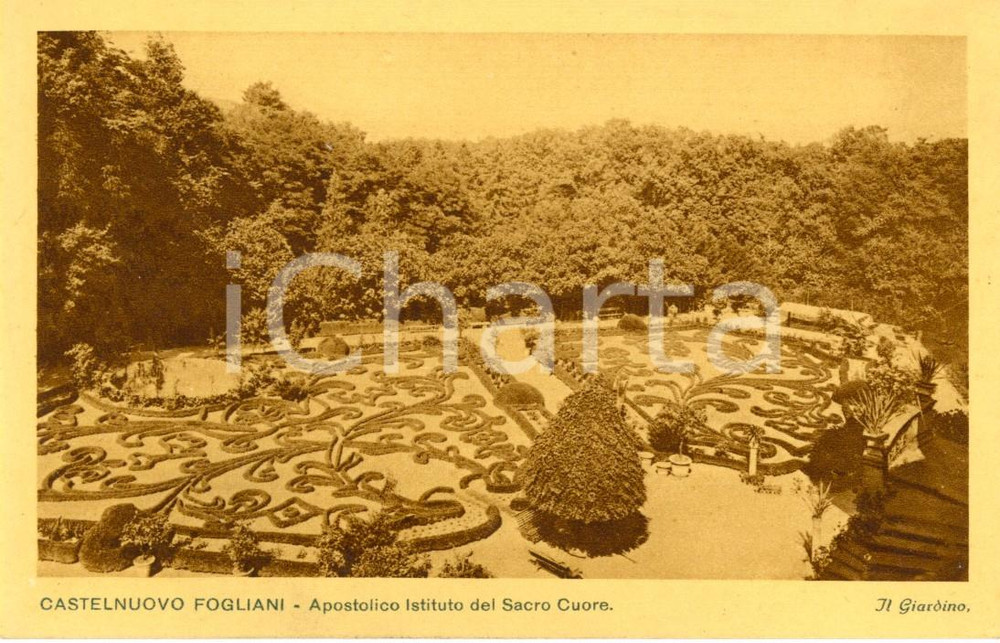 Cartolina originale da collezione 1930 ca ALSENO PC Parco Istituto SACRO CUORE a CASTELNUOVO FOGLIANI  FP NV 1