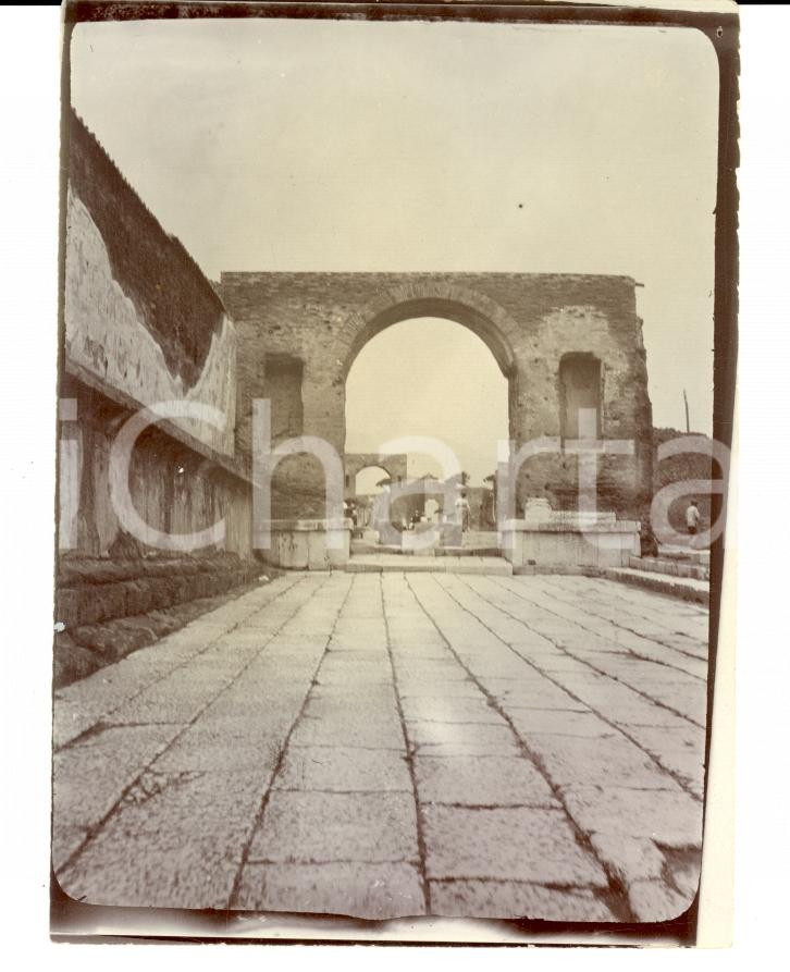 Fotografia d epoca originale 1913 POMPEI NA Veduta rovine della via del FORO romano Fotografia 1