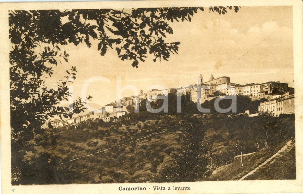 Cartolina originale da collezione 1924 CAMERINO (MC) Veduta paese e dintorni a levante *Cartolina FP VG 1