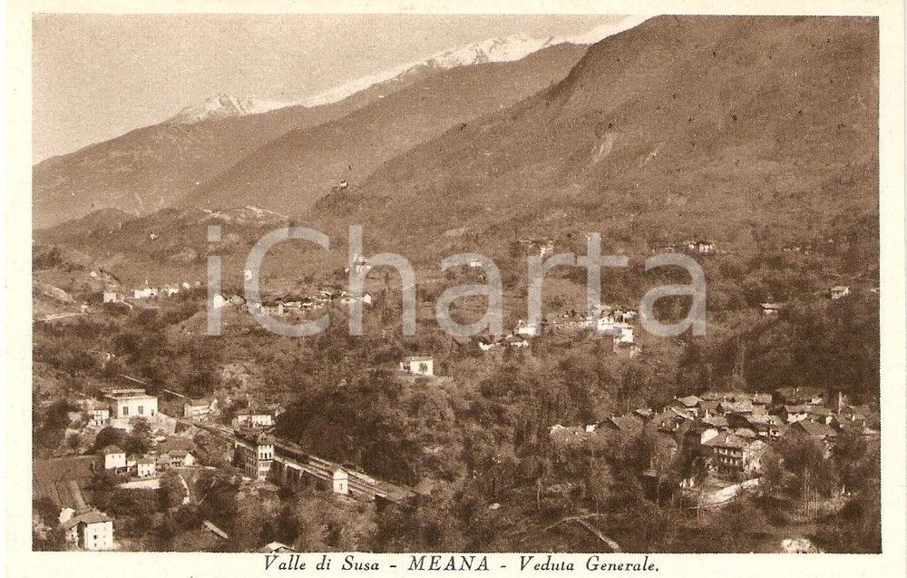 Cartolina originale da collezione 1932 MEANA DI SUSA (TO) Veduta Generale della Valle *Cartolina FP NV 1