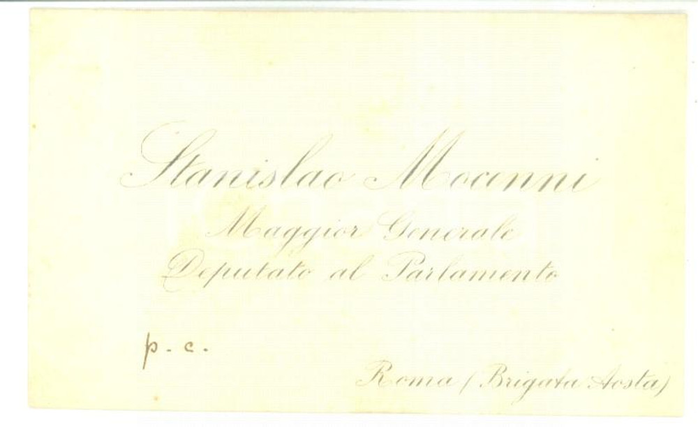 Autografo originale 1890 ca ROMA Condoglianze deputato Stanislao MOCENNI  Biglietto autografo 1