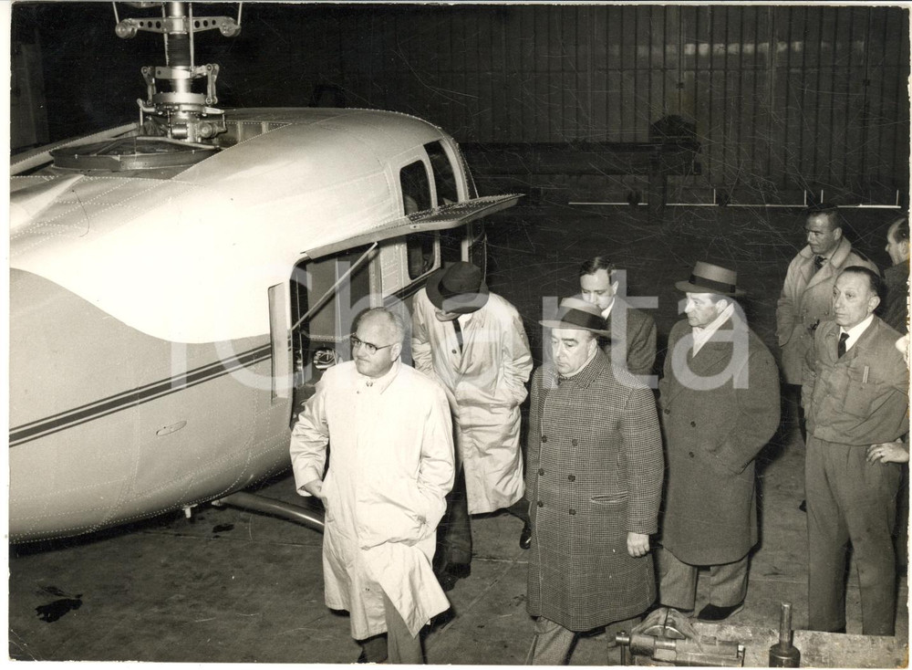 1959 CASCINA COSTA Presentazione elicottero AGUSTA BELL 102 *Foto 18x13 cm