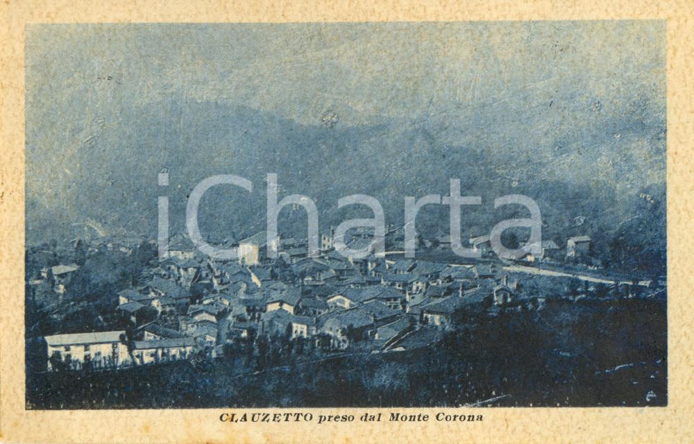 Cartolina originale da collezione 1921 CLAUZETTO PN Veduta del paese dal monte CORONA Cartolina FP VG 1