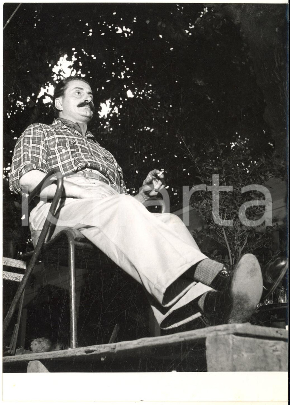 1955 RONCOLE DI BUSSETO Giovannino GUARESCHI posa per i pittori - Foto 13x18