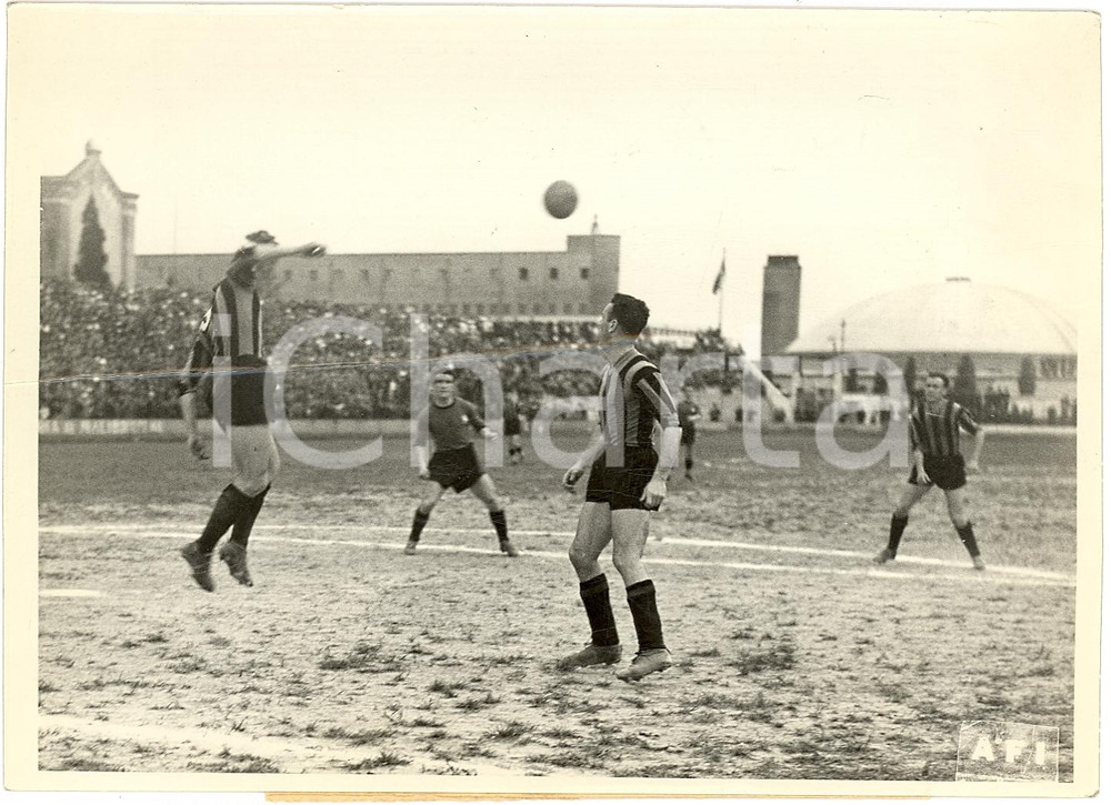 Fotografia d'epoca originale 1942 Calcio VENEZIA-ATALANTA 1-0 Foto rovinata LEGGERE 1