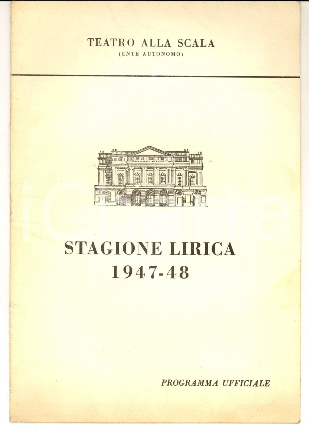 Materiale pubblicitario d’epoca 194748 MILANO TEATRO ALLA SCALA Programma di sala UN BALLO IN MASCHERA 1