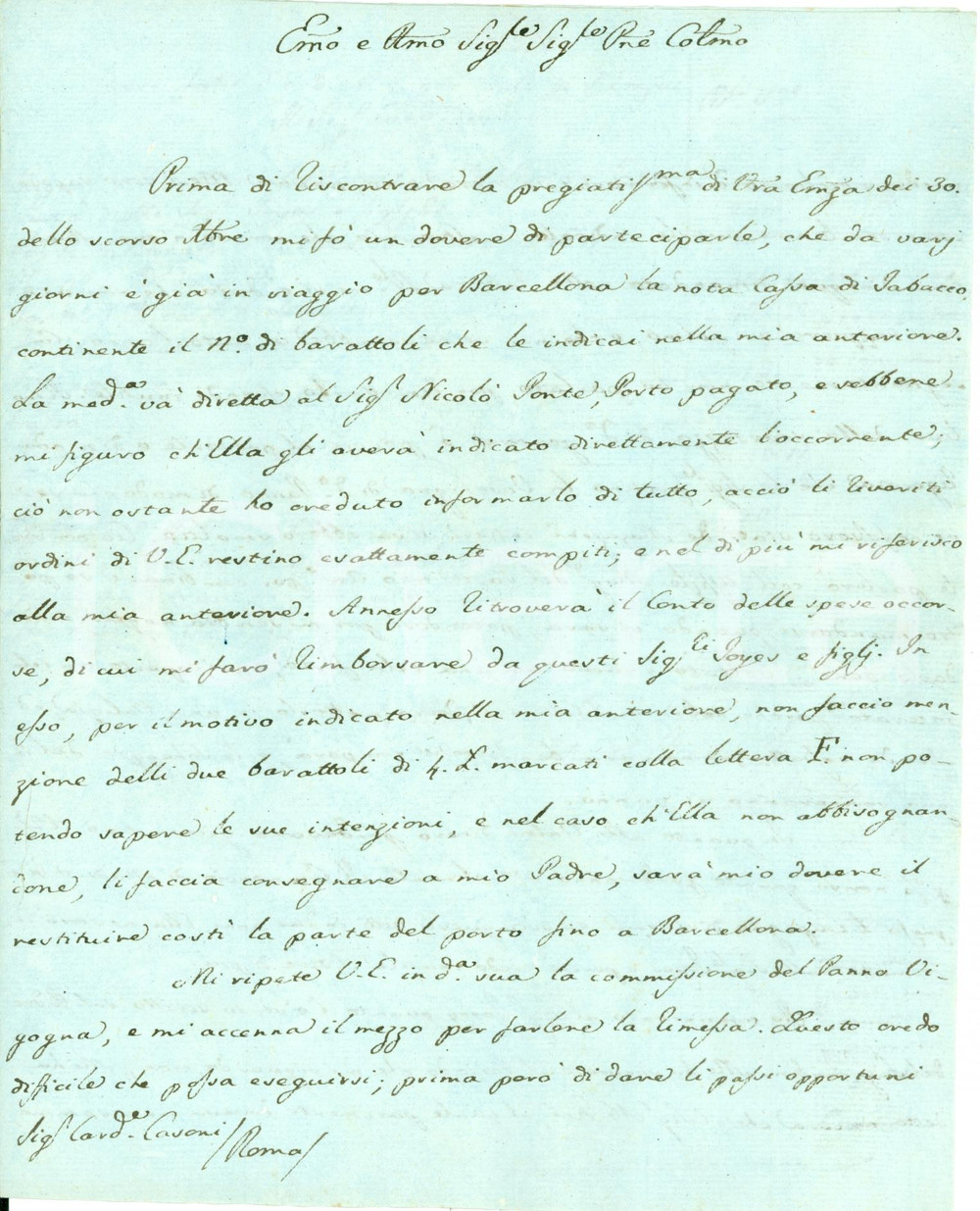 Autografo originale 1806 MADRID Principessa ASTURIE vomita sangue AUTOGRAFO Giovanni Battista FINI 1