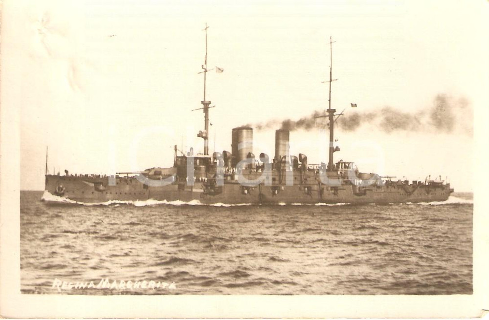 Cartolina originale da collezione 1910 ca MARINA MILITARE Regia nave REGINA MARGHERITA Corazzata *Cartolina FP NV 1