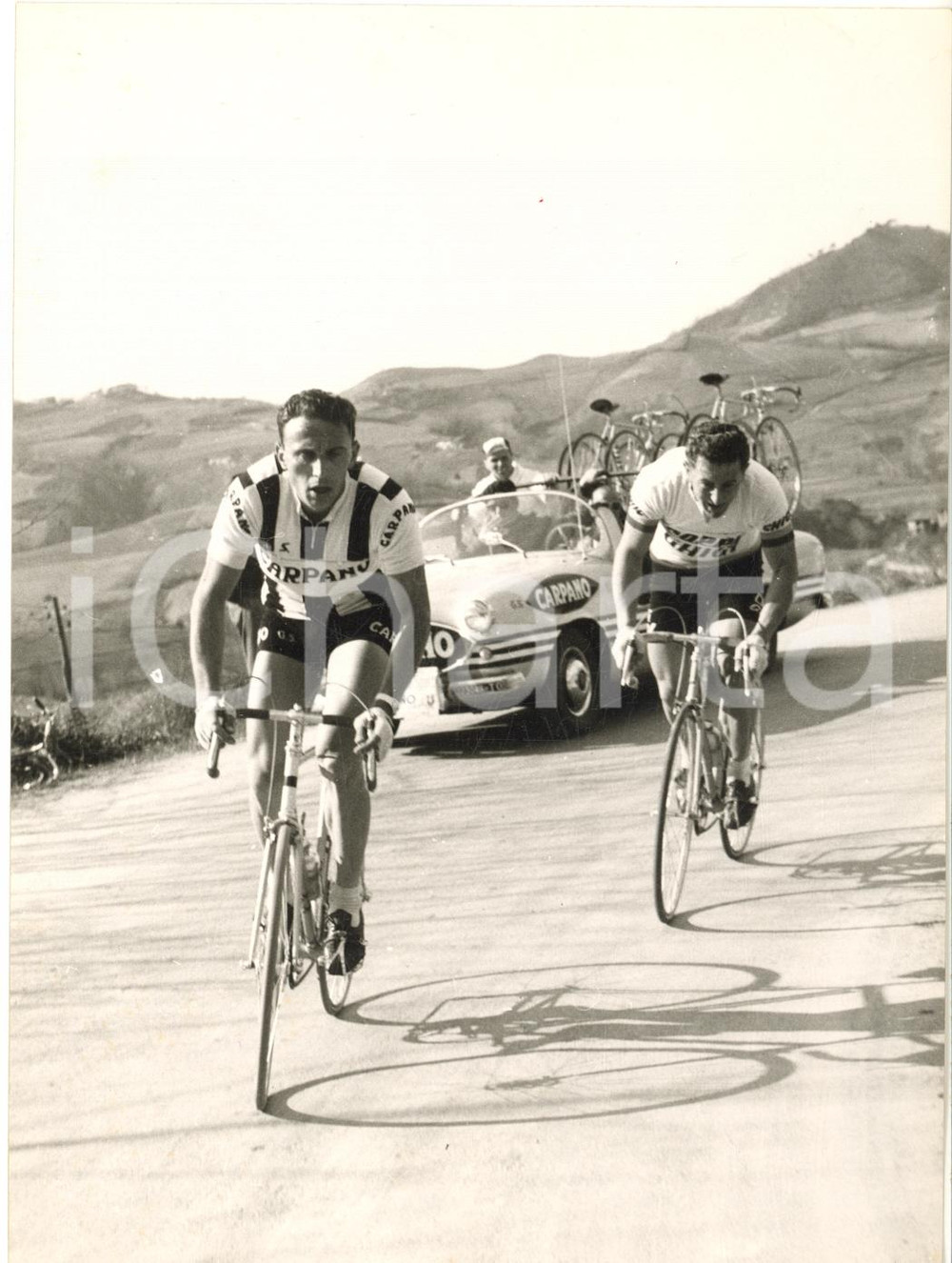 1958 CICLISMO MILANO-SANREMO Agostino COLETTO - Willy VANNITSEN *Foto 13x18 cm