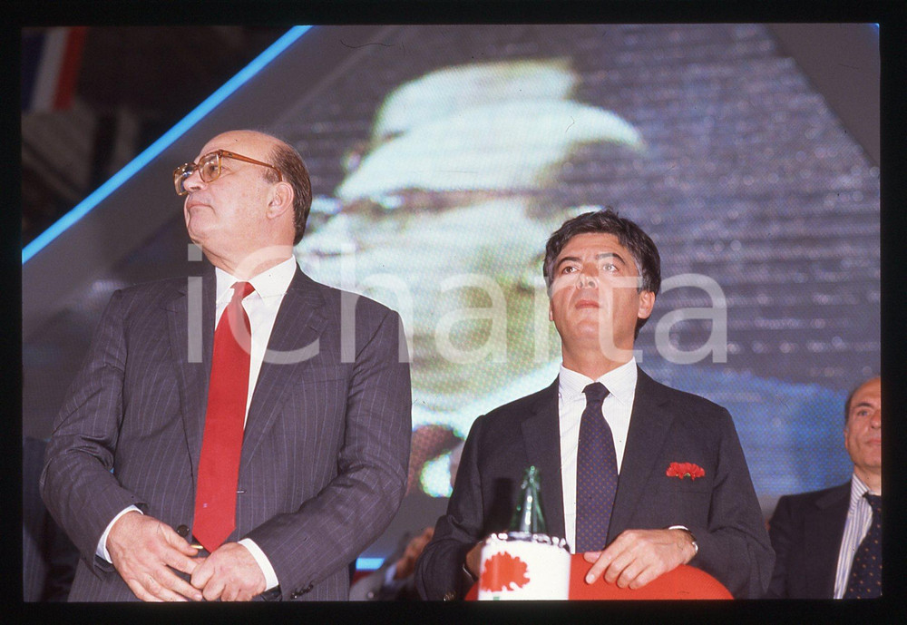 35mm vintage slide* 1989 MILANO Bettino CRAXI Claudio MARTELLI Congresso PSI (1)