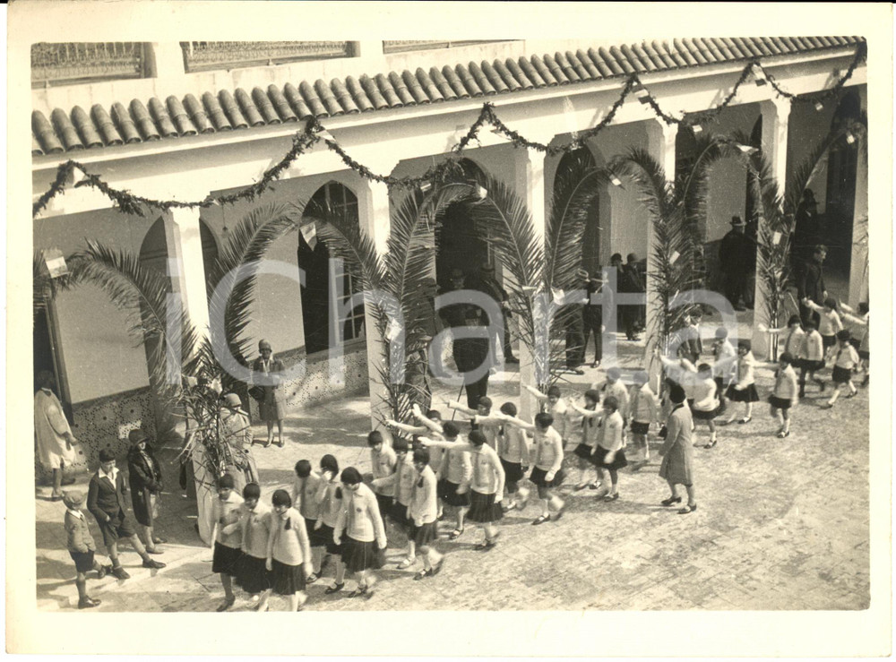 Fotografia d epoca originale 1940 ca TANGERI MAROCCO Sfilata Piccole Italiane del Fascio Fotografia 1
