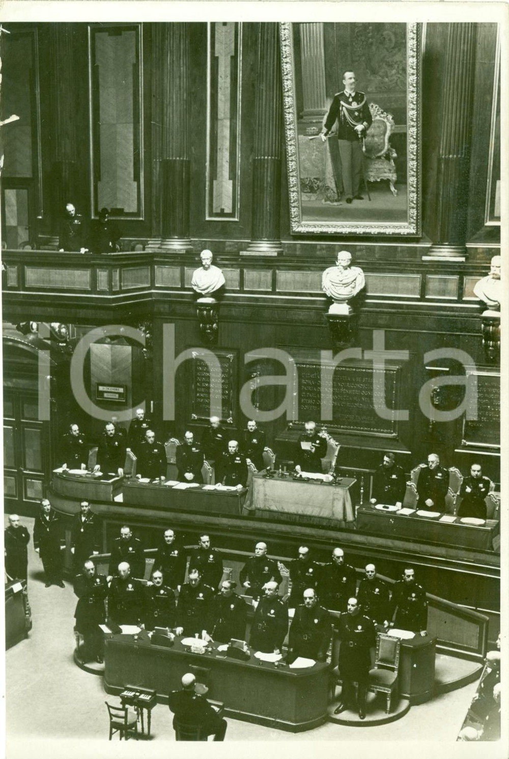 Fotografia d epoca originale 1936 ROMA Cerimonia consegna spada al DUCE al SENATO lapidi per Impero FOTO 1