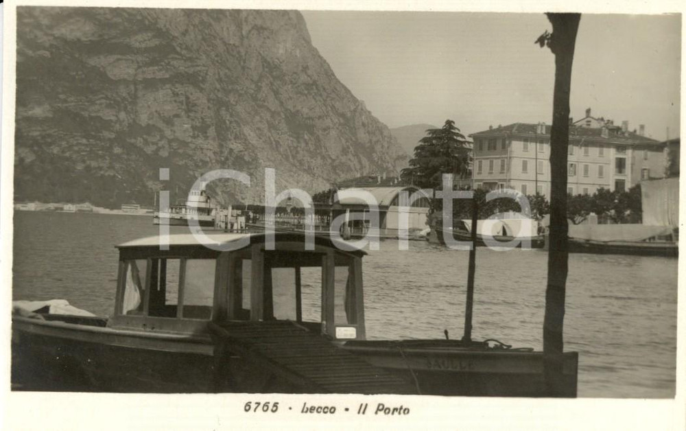 Cartolina originale da collezione 1940 ca LECCO Traghetti al porto sul lago di COMO *Cartolina postale ANIMATA FP 1