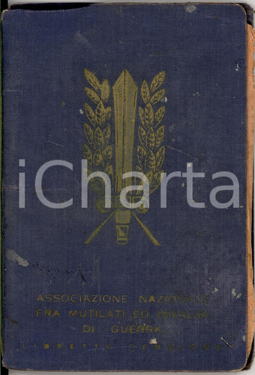 Documento originale, autentico 1918-1974 BELGIOIOSO PV Libretto pensione Mario BIANCHI 1