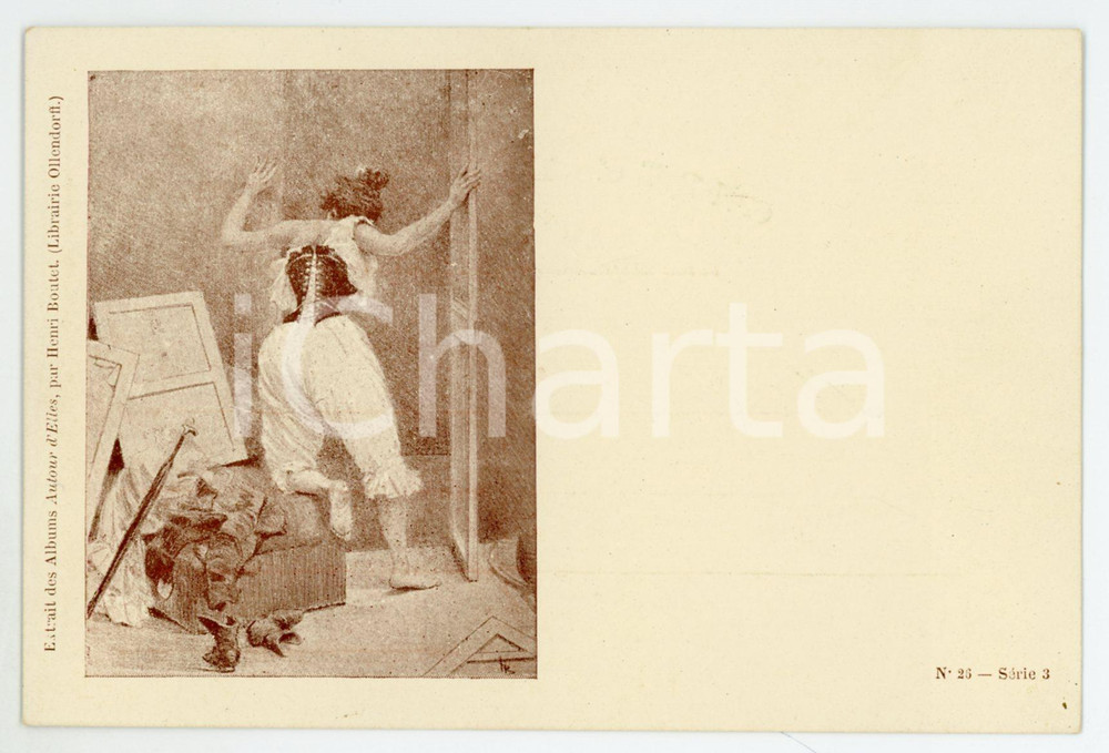 1900ca VINTAGE EROTIC Woman wearing corset - Ill. Henri BOUTET - Carte postale 1  Cartolina postale d'epoca, non viaggiata.Illustrazione estratta dall'album Autour d'Elles (LibrairieOllendorf).CONDIZIONI: FAIRFORMATO: FP    originale e autentica 1