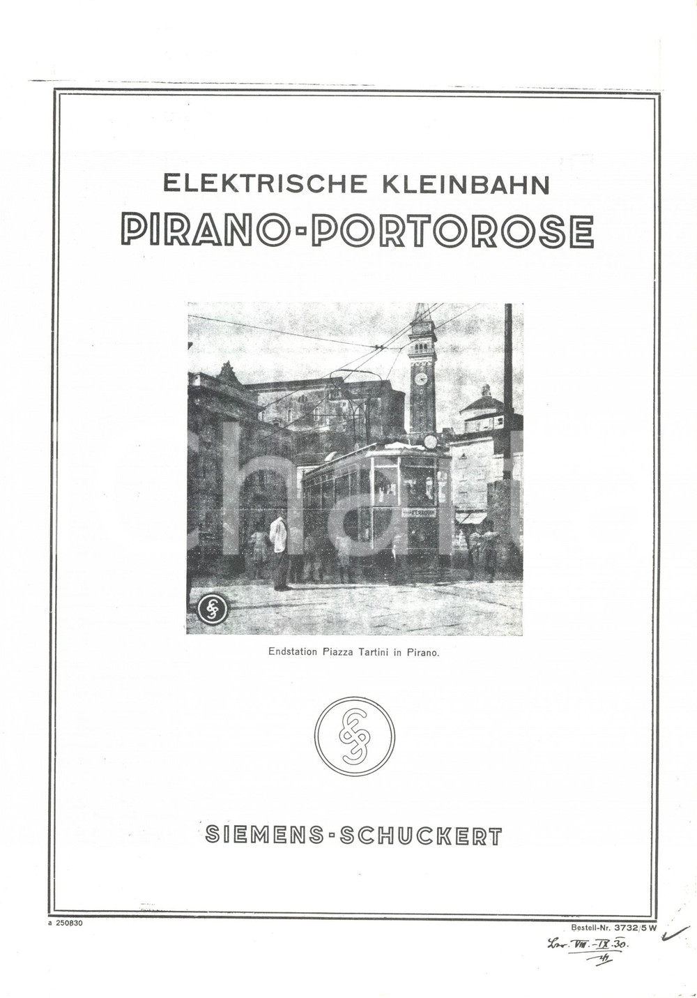 Materiale pubblicitario d’epoca 1965 ca SIEMENSSCHUCKERT Ferrovia elettrica PIRANO  PORTOROSE SLOVENIA 1