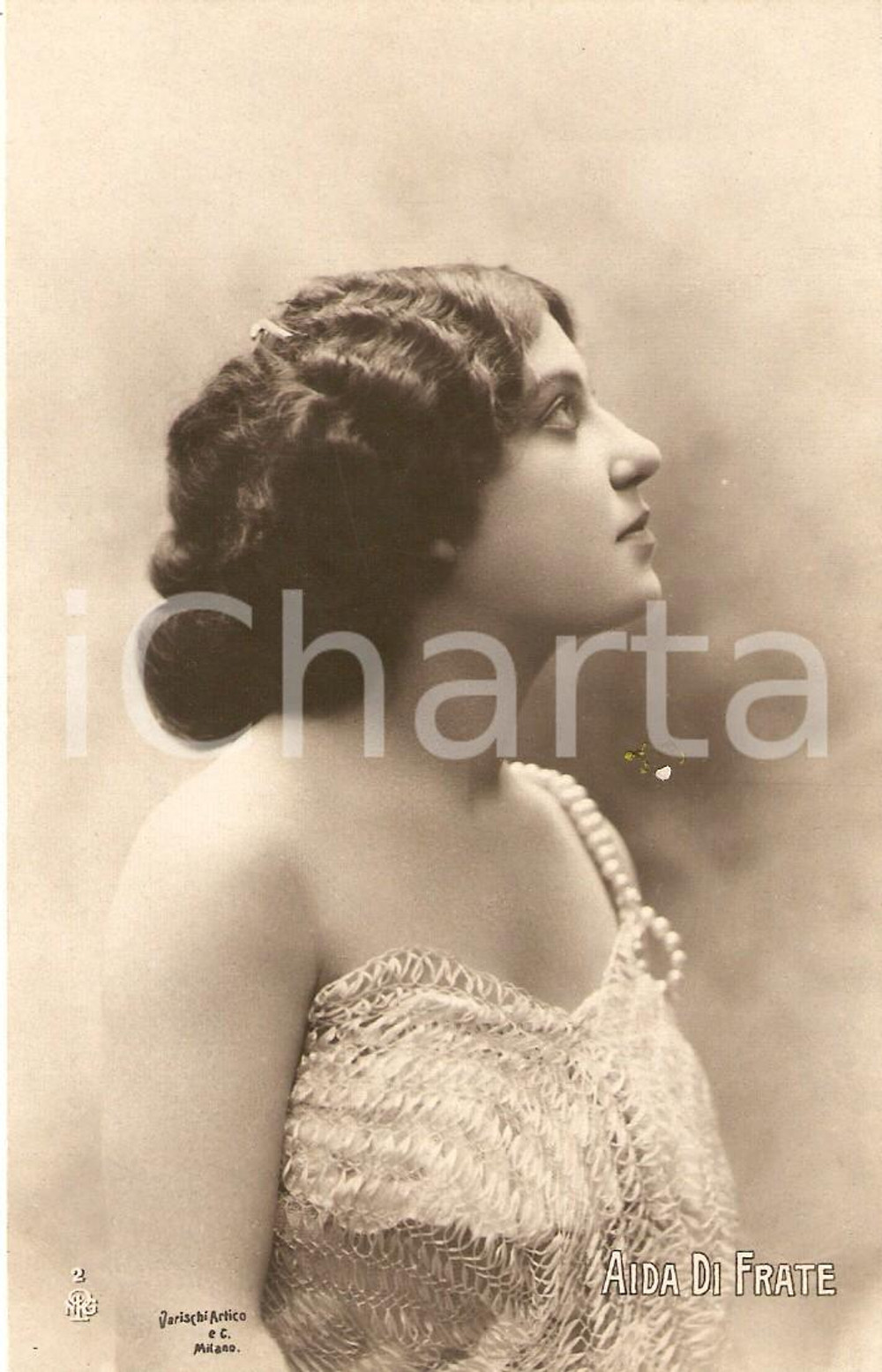 Cartolina originale da collezione 1910 ca OPERA Aida DI FRATE Ritratto della cantante *Cartolina FP NV 1