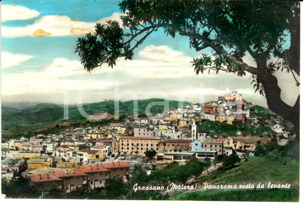 Cartolina originale da collezione 1965 GRASSANO MT Panorama visto da levante Cartolina postale FG VG 1