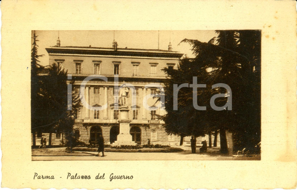 Cartolina originale da collezione 1949 PARMA Veduta esterna del PALAZZO DEL GOVERNO Cartolina animata FP VG 1
