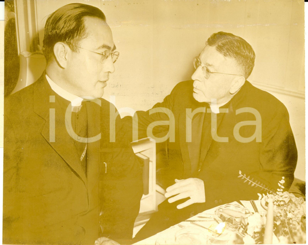Fotografia d epoca originale 1945 SAN FRANCISCO USA Paul YUPIN and John Joseph MITTY Archbishops Photo 1