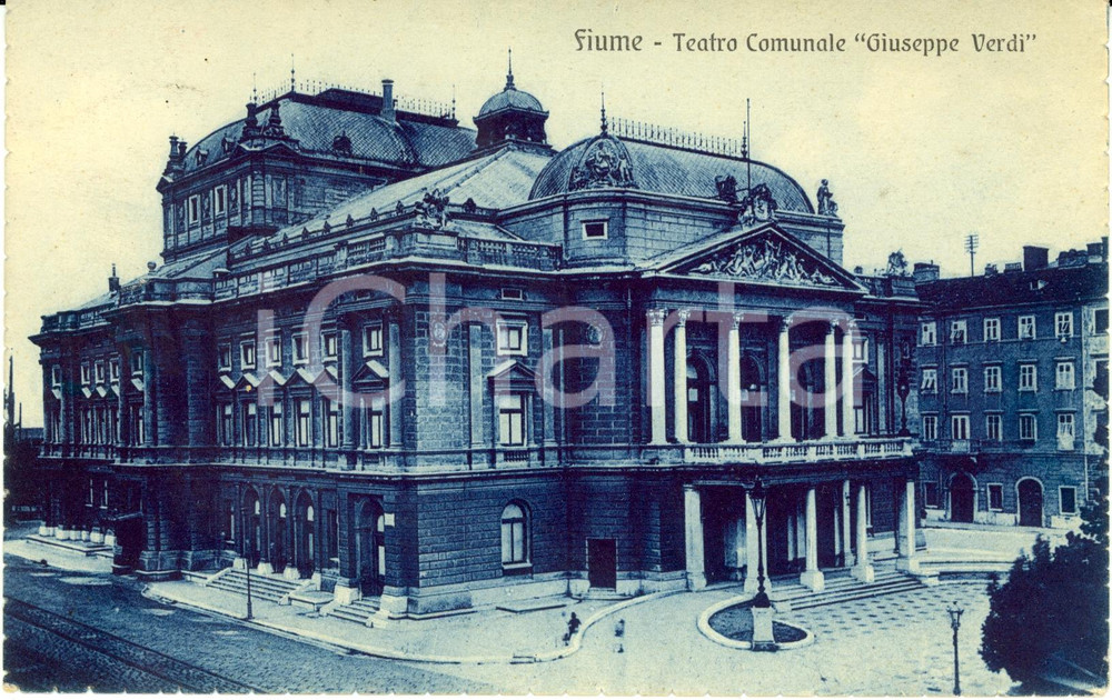 Cartolina originale da collezione 1929 FIUME ISTRIA Teatro comunale Giuseppe VERDI Cartolina FP VG 1