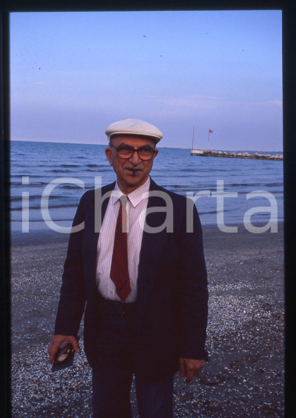 35mm vintage slide*1990 VENEZIA LIDO - Alberto LATTUADA Ritratto del regista 19