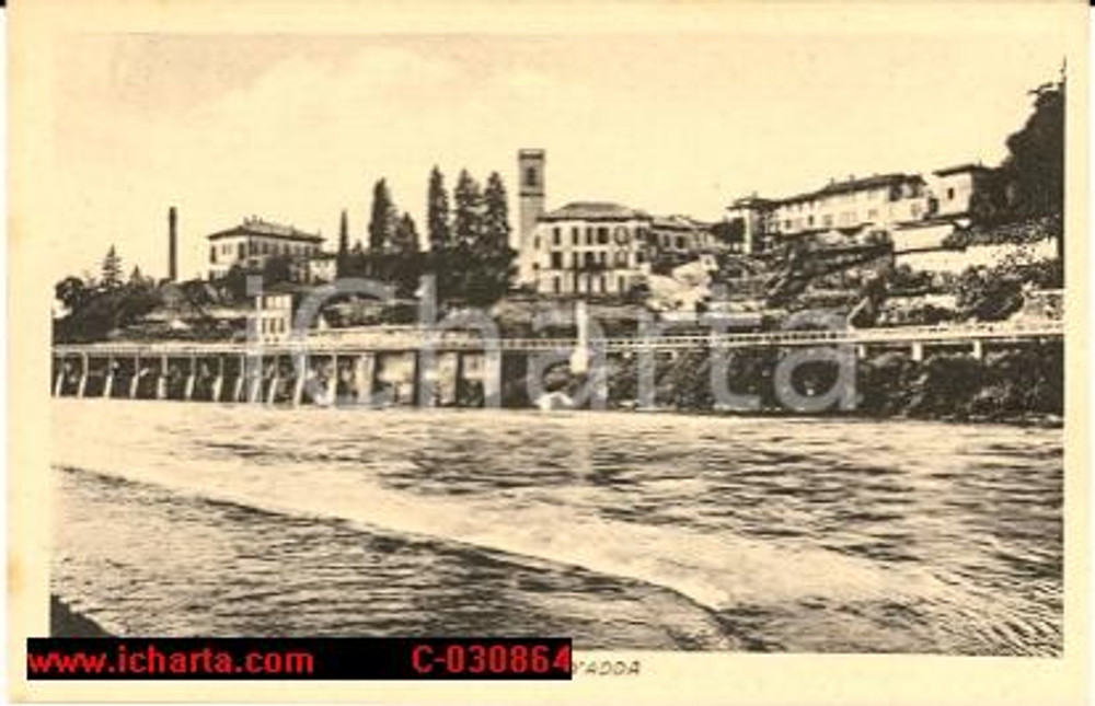 1930 ca VAPRIO D'ADDA (MI) Vista della città dal fiume Panorama *Cartolina FP NV
