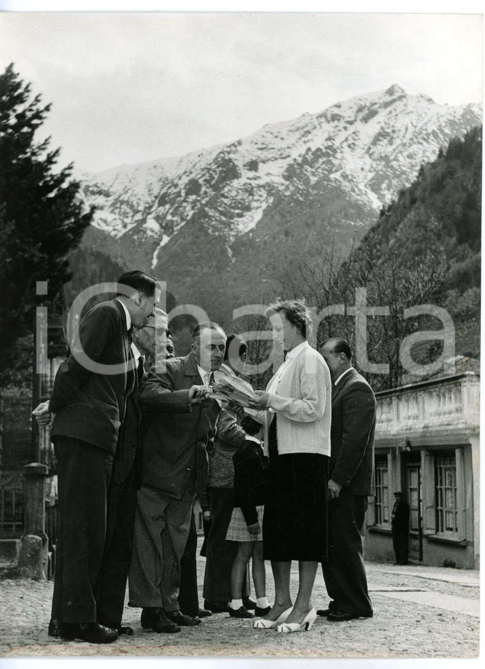 1956 RONCO CANAVESE Stefano OLDINI con esponente Partito Indipendente *Foto