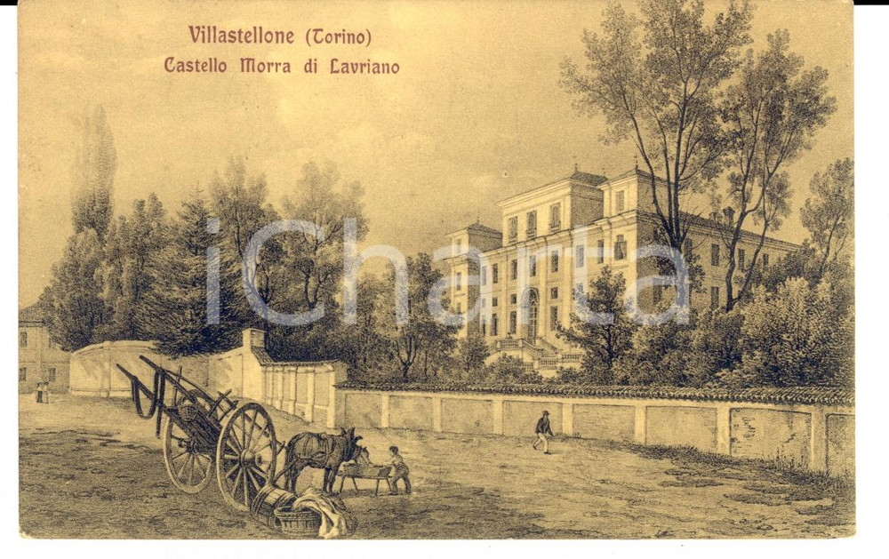 Cartolina originale da collezione 1911 VILLASTELLONE TO Veduta del castello MORRA DI LAURIANO Cartolina FP VG 1