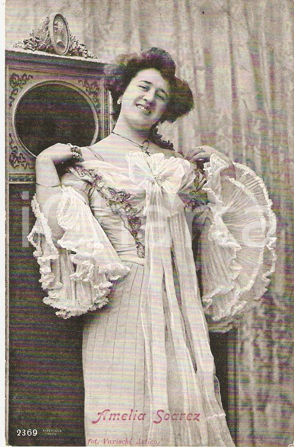 Cartolina originale da collezione 1900 ca OPERETTA Ritratto Amelia SOAREZ Cantante *Cartolina FP NV 1