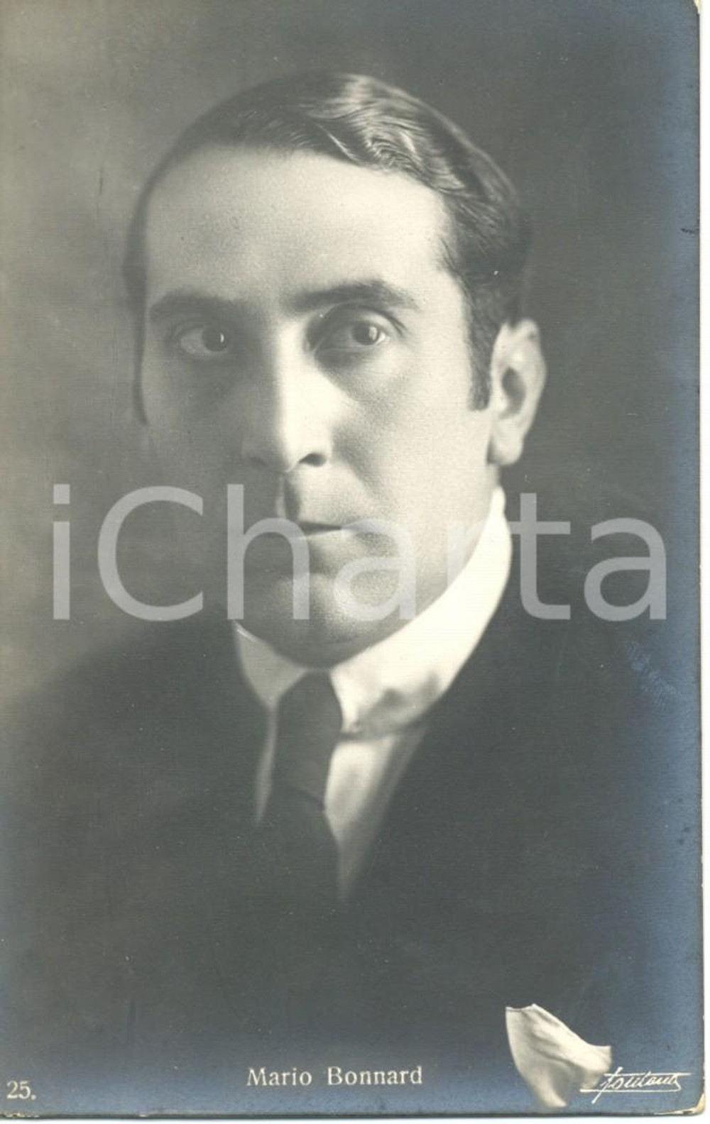 Cartolina originale da collezione 1930 ca CINEMA Mario BONNARD Ritratto fotografico attore Cartolina FP NV 1