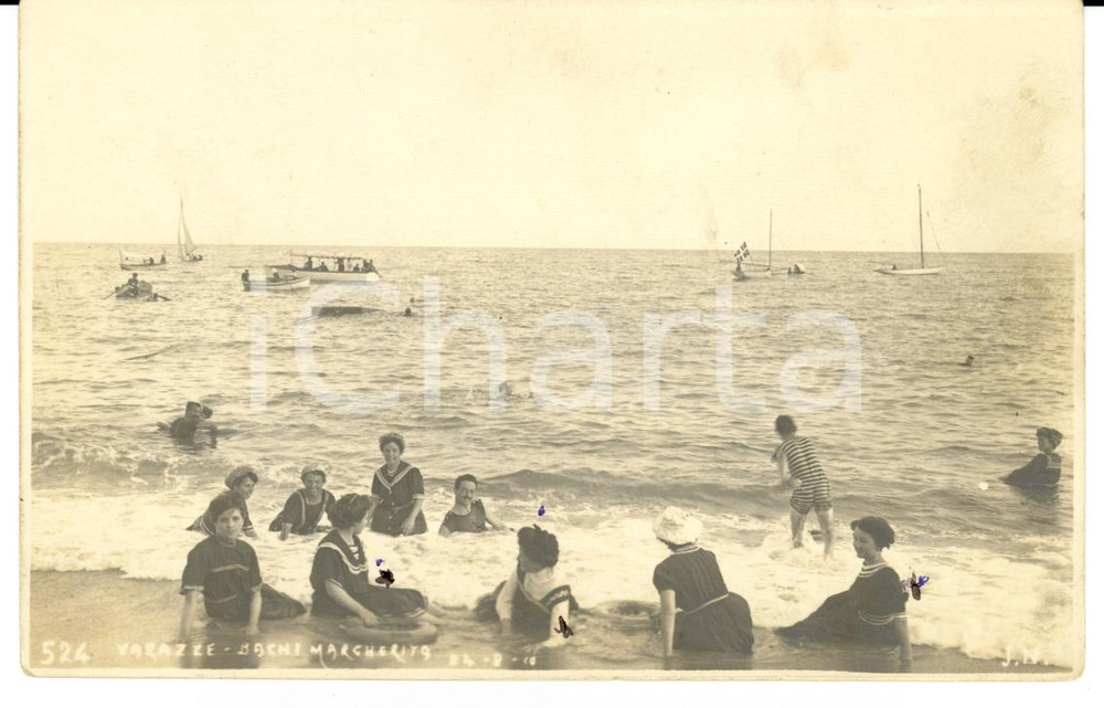 Cartolina originale da collezione 1913 VARAZZE (SV) - BAGNI MARGHERITA *Cartolina FP NV 1