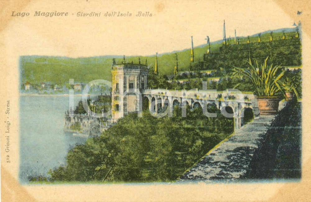 Cartolina originale da collezione 1900 ca STRESA VB Lago MAGGIORE Giardini dell Isola BELLA Cartolina FP NV 1