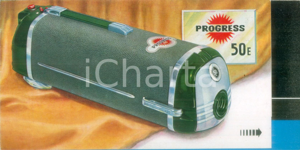 Materiale pubblicitario d’epoca 1950 ca GERMANIA Opuscolo ILLUSTRATO per aspirapolvere PROGRESS 50E PubblicitÃ  1