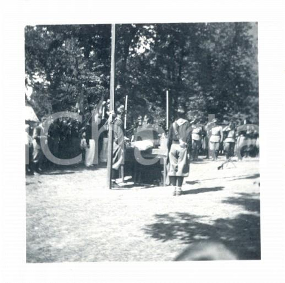 Fotografia d epoca originale 1936 CROCEFIESCHI GE Messa al campo militare BOSCO DELLA BRAIA Foto 7x7 cm 1