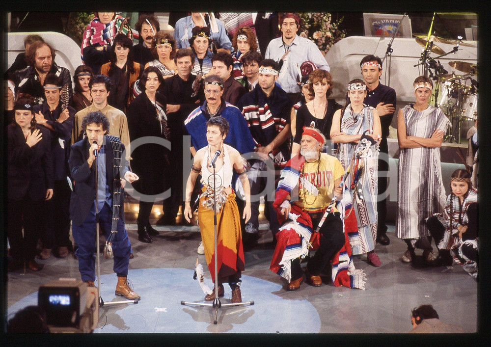 35mm vintage slide* 1995 FESTIVAL SANREMO Sabina GUZZANTI e LA RISERVA INDIANA 4