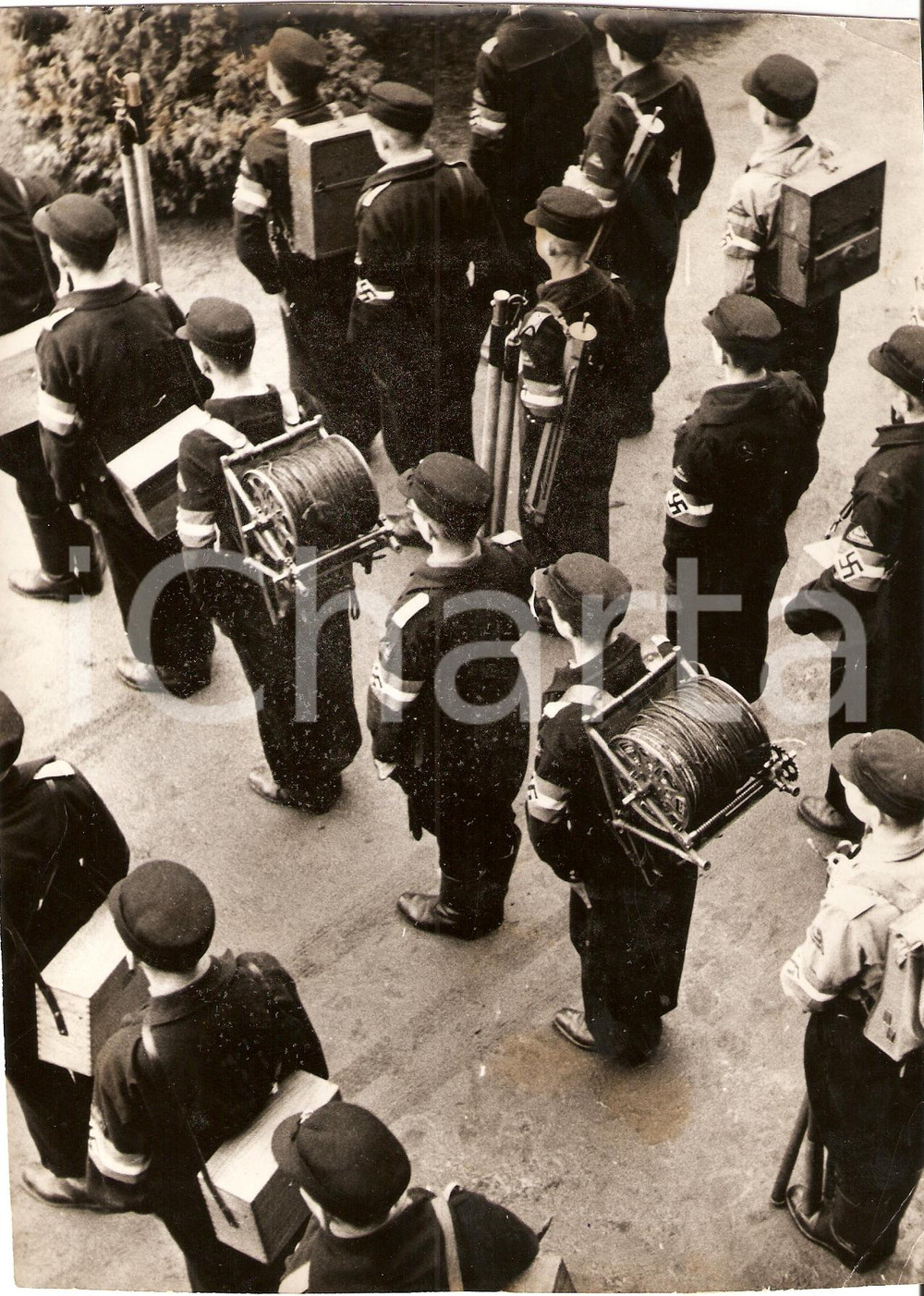 Fotografia d'epoca originale 1941 BAD BERKA (DE) Marinaretti al corso HITLER-JUGEND 1