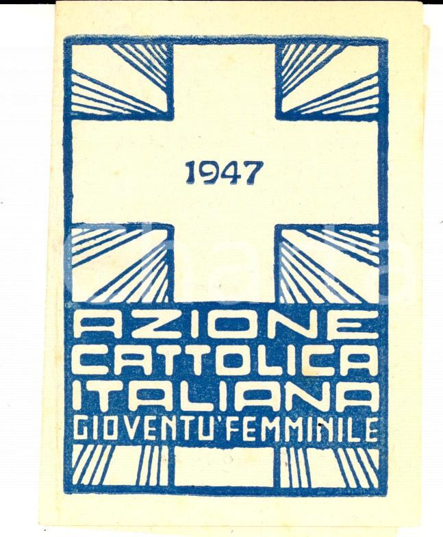 Oggetto da collezione cartaceo 1974 PONTEVICO BS Tessera AZIONE CATTOLICA  GioventÃ¹ femminile 1