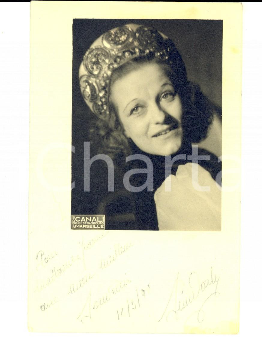 Fotografia d epoca originale 1948 CINEMA FRANCE Portrait d une actrice Photo CANALI avec AUTOGRAPHE 1