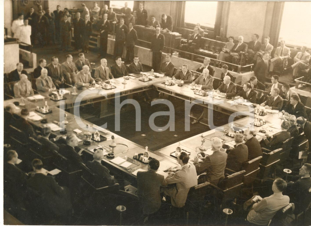 1955 Conferenza di GINEVRA - La sala durante la seduta inaugurale - Foto 18x13