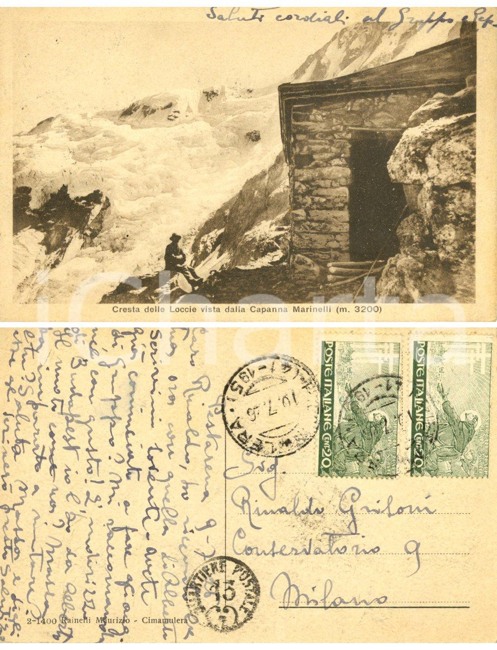 Cartolina originale da collezione 1926 PUNTA DELLE LOCCE Veduta da Capanna Marinelli Cartolina a Rinaldo GRISONI 1