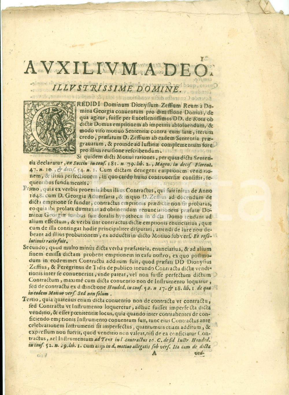 Documento originale, autentico 1666 LIVORNO Lite Dionigi ZEFFI e Giorgia TIDI per possesso casa Memoriale 1
